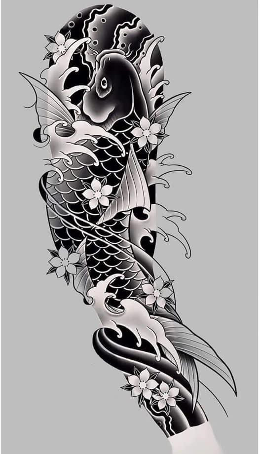 鯉魚紋身新設(shè)計(jì)，友情與陪伴的溫馨故事展